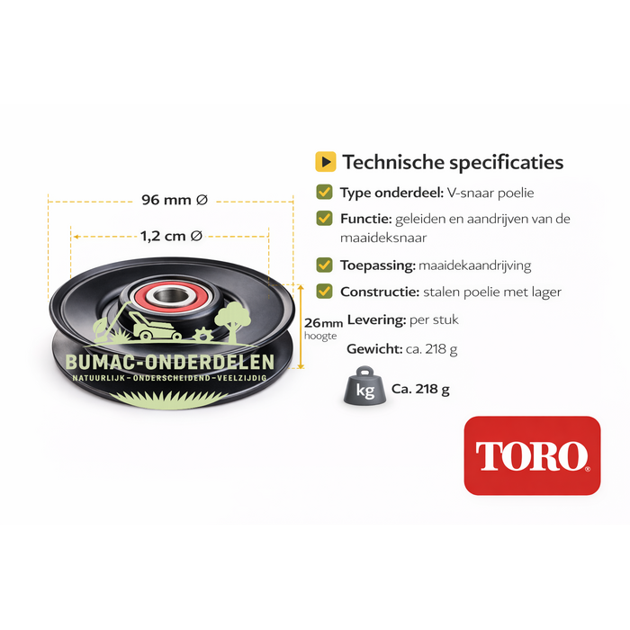 Toro Z Master V-snaar poelie maaidek onderdeel 60 inch 152 cm