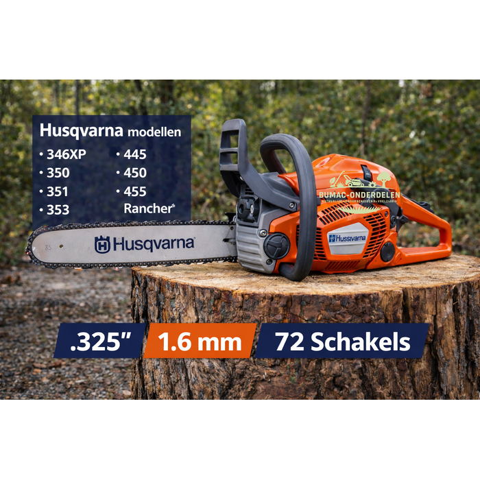 Husqvarna zaagketting onderdeel .325 steek 1,6 mm groefbreedte 72 schakels ronde zaagtand