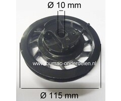 Startpouly B&S met Startveer voor de Sprint en Classic Motoren van Briggs and Stratton, Motoren met een Horizontale of Verticale Krukas en 3 - 4 - 5 PK