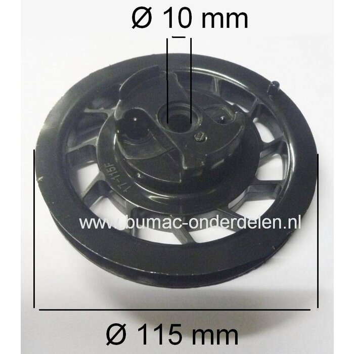 Briggs and Stratton Startpouly met Startveer voor de Sprint en Classic motoren op Grasmaaiers van Wolf, Stiga, Castelgarden, Husqvarna, MTD, Jonsered, Alko, Brill, Toro, Murray, Snapper, Hayter, Partner, Wizard