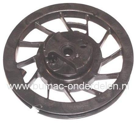 B&S Startpoelie met Startveer Quantum en Intek Motor met 5 - 6,5 PK op Grasmaaier - Cirkelmaaier - Loopmaaier - Benzinemaaier, Briggs and Stratton Starter Koord Poelie