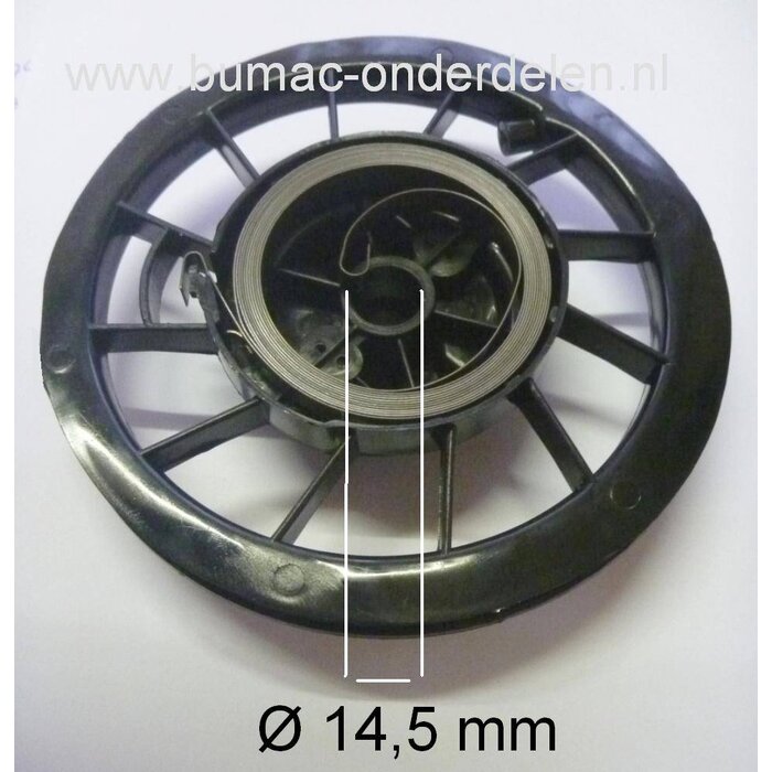 B&S Startpoelie met Startveer Quantum en Intek Motor met 5 - 6,5 PK op Grasmaaier - Cirkelmaaier - Loopmaaier - Benzinemaaier, Briggs and Stratton Starter Koord Poelie