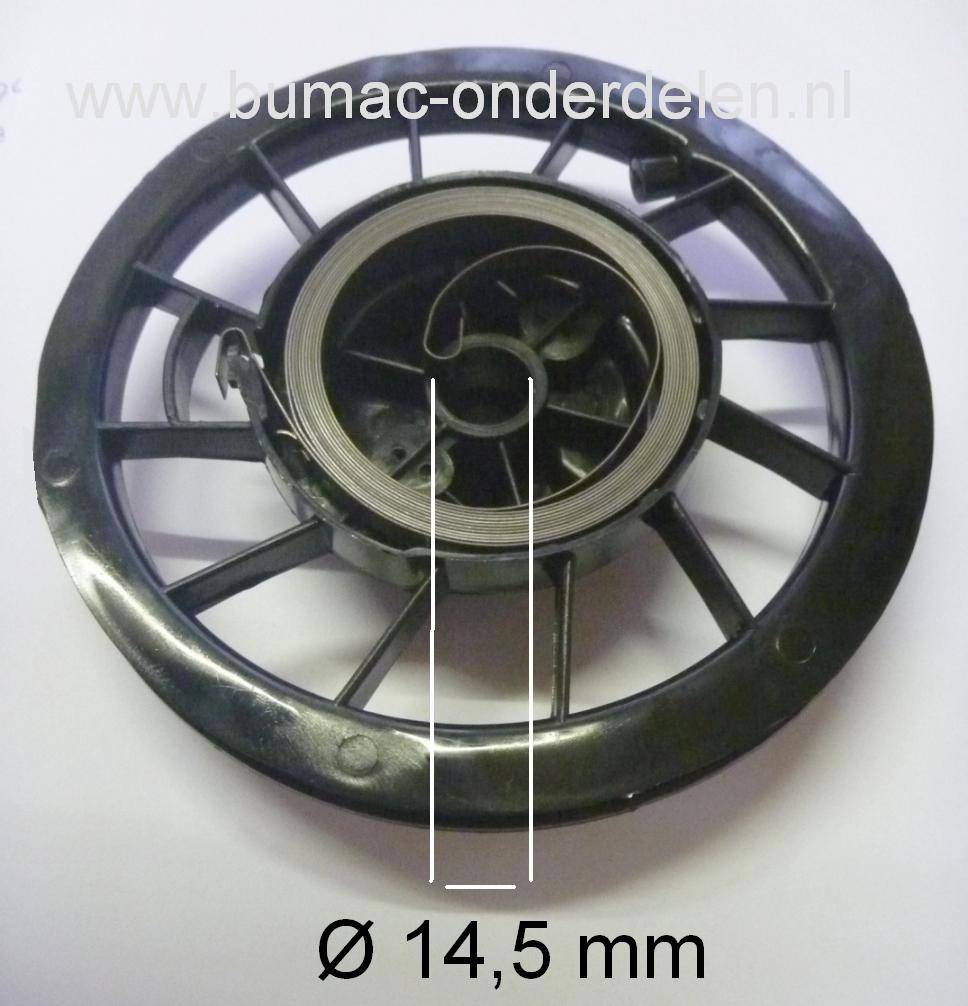 B&S Startpoelie met Startveer Quantum en Intek Motor met 5 - 6,5 PK op Grasmaaier - Cirkelmaaier - Loopmaaier - Benzinemaaier, Briggs and Stratton Starter Koord Poelie