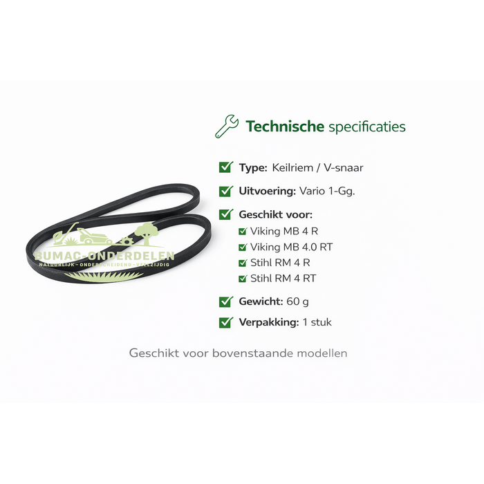 Viking Viking MB 4.0 RT V-snaar Keilriem Vario 1-Gg. grasmaaier aandrijving onderdeel
