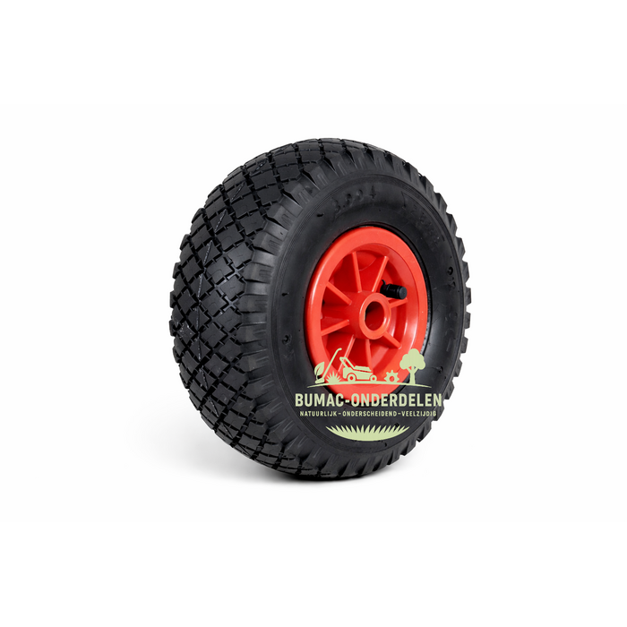 Luchtbandwiel 260 mm 3.00x4 (3.00-4 / 260x85) – kruiwagen wiel / universeel wiel – 20 mm as – 75 mm naaf – kunststof velg – 2PR