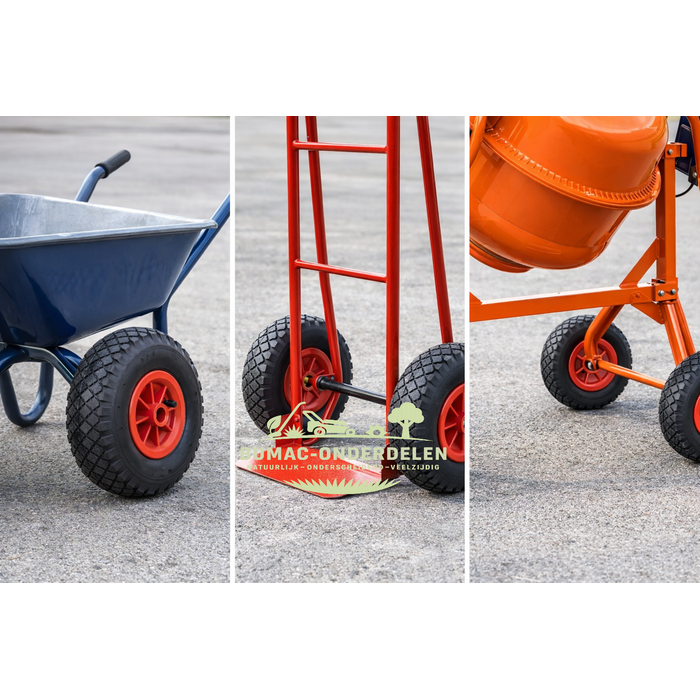 Luchtbandwiel 260 mm 3.00x4 (3.00-4 / 260x85) – kruiwagen wiel / universeel wiel – 20 mm as – 75 mm naaf – kunststof velg – 2PR