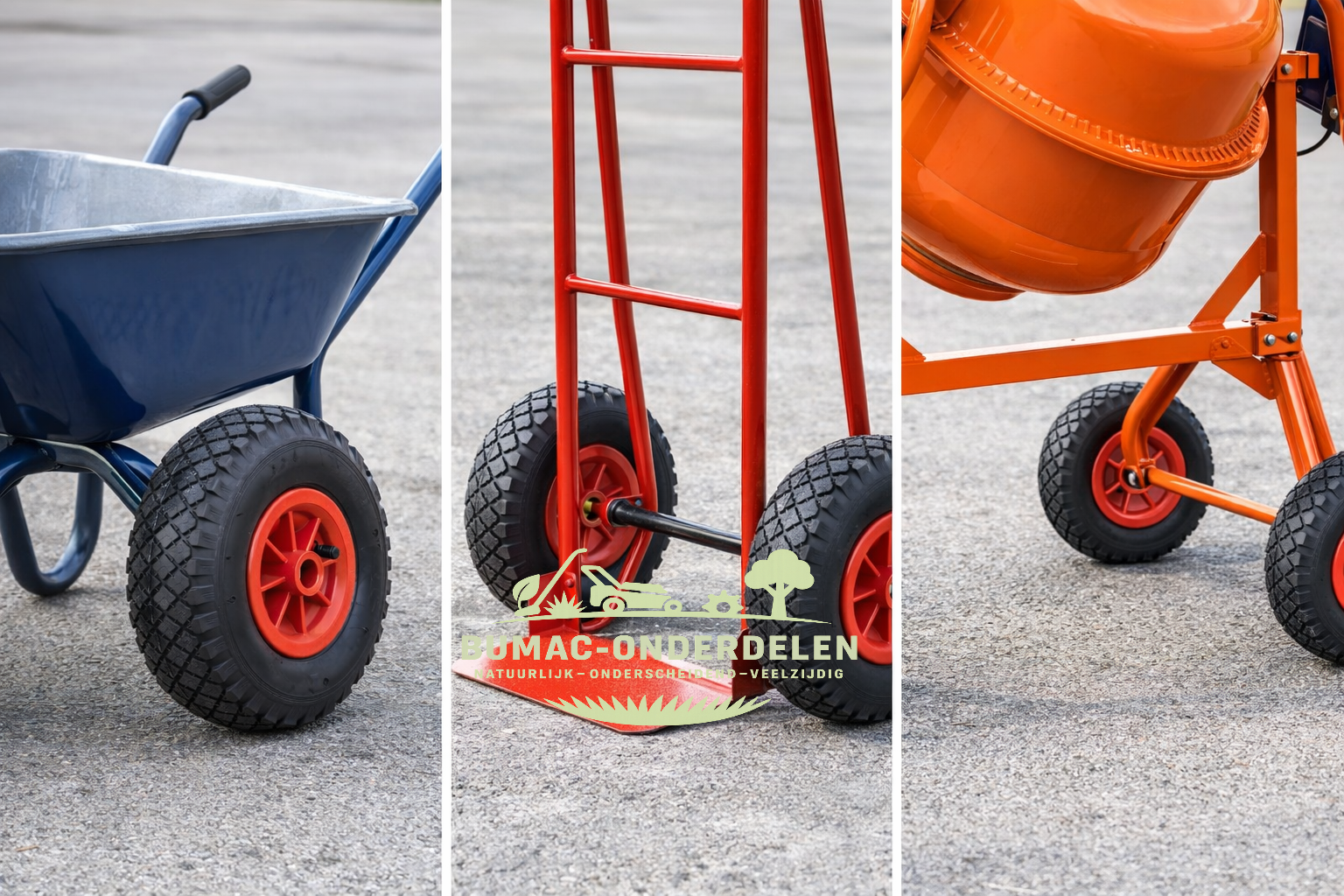 Luchtbandwiel 260 mm 3.00x4 (3.00-4 / 260x85) – kruiwagen wiel / universeel wiel – 20 mm as – 75 mm naaf – kunststof velg – 2PR