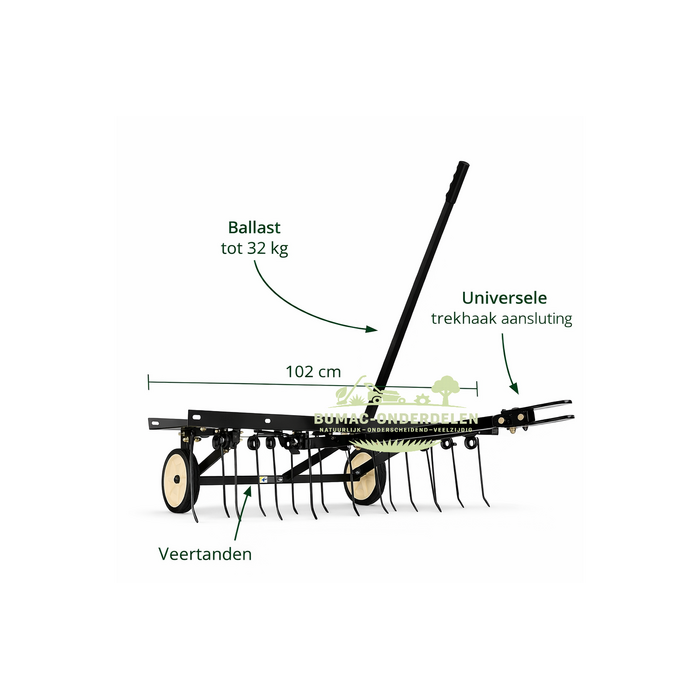Ontmosser / Verticuteerhark 102 cm universeel achter zitmaaier Husqvarna Stiga MTD John Deere Castelgarden onderdeel