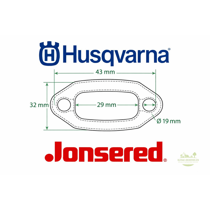 Uitlaatpakking uitlaatdichting demperpakking demperdichting Husqvarna 61 268 272 Jonsered 625 630 670 kettingzaag onderdeel