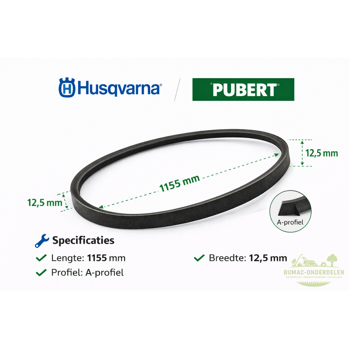 Husqvarna TF434 TF435 tuinfrees aandrijfriem V-snaar Pubert tuinfrees onderdeel