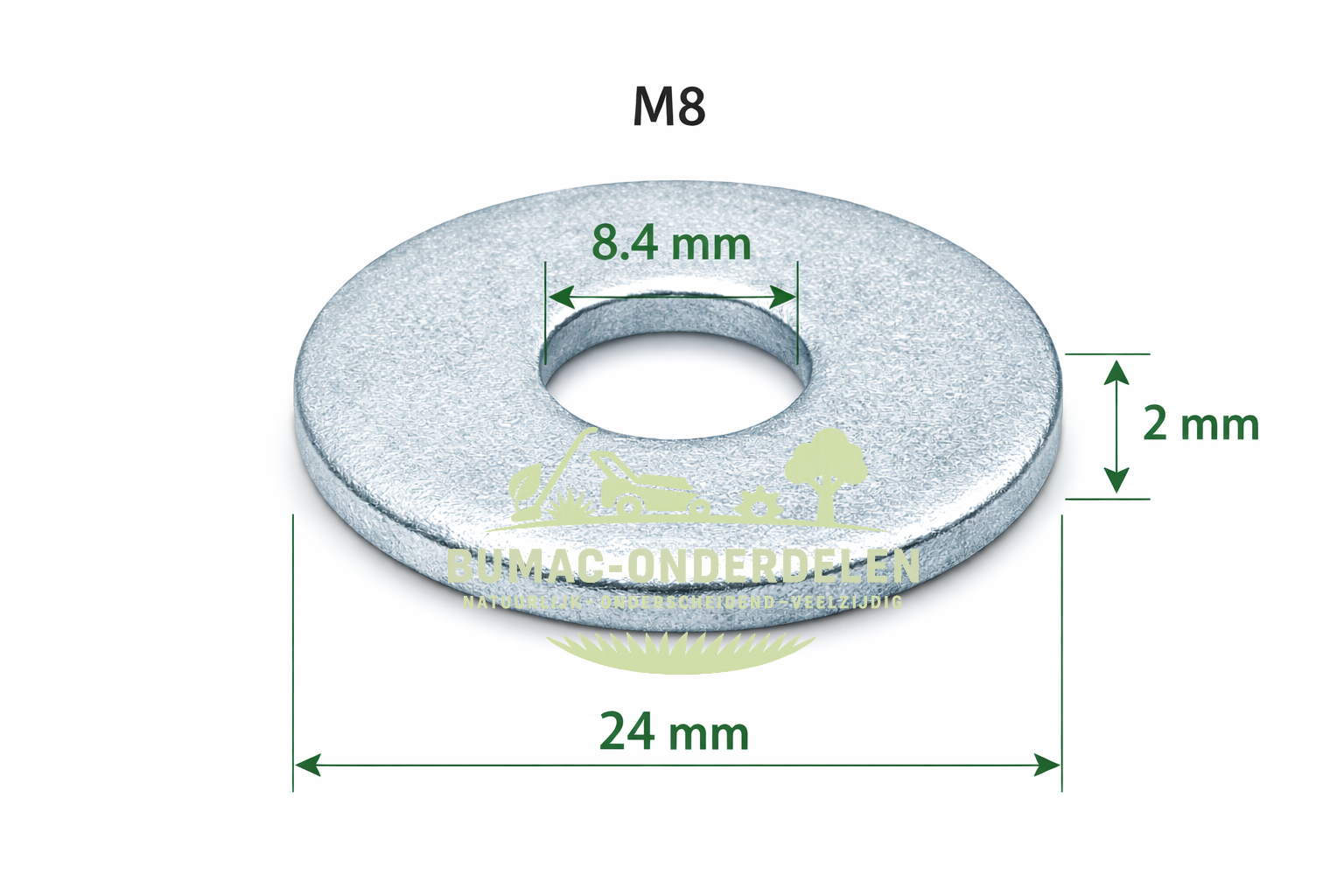 Carrosseriering sluitring onderlegschijf M8 8.4×24×2 onderdeel Stiga Castelgarden Mountfield Alpina steunwiel maaidek