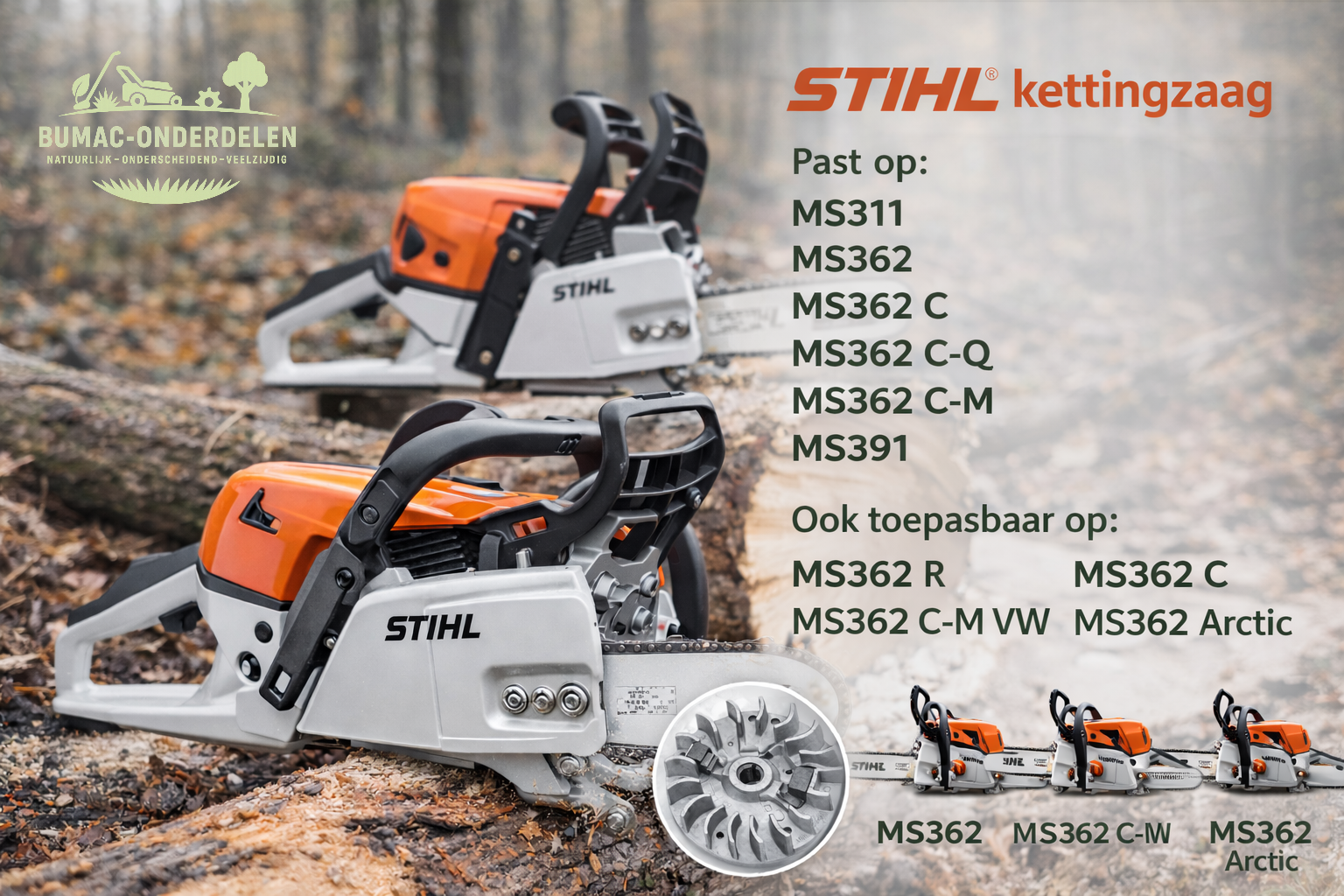 Stihl Vliegwiel onderdeel voor STIHL MS311 MS362 MS362 C MS362 C-Q MS362 C-M MS391 kettingzaag, drijfwiel