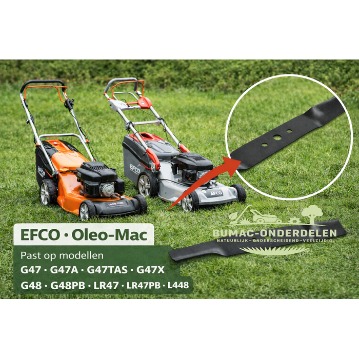 Maaimes onderdeel 455 mm voor Efco G47 G47A G47TAS G47X G48 G48PB en Efco LR47 LR47PB LR48 Oleo-Mac grasmaaiers