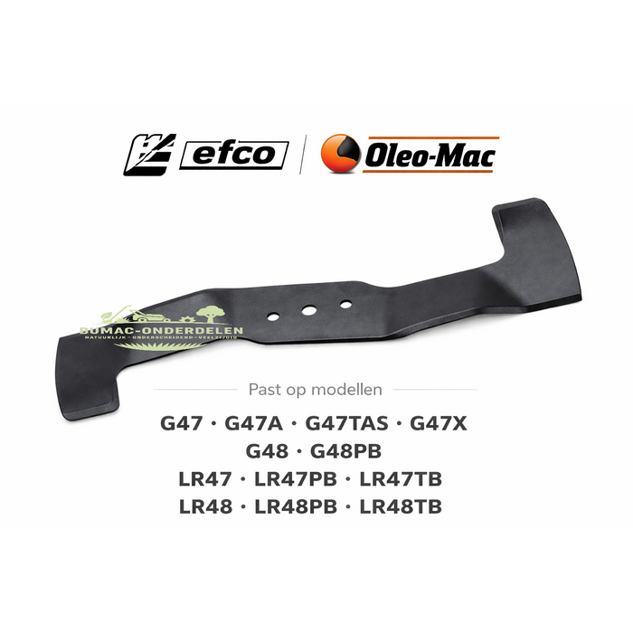 Mulch maaimes onderdeel 460 mm met 10 mm asgat voor Efco LR47 LR48 LRi 548 en Oleo-Mac G47 G48 grasmaaiers