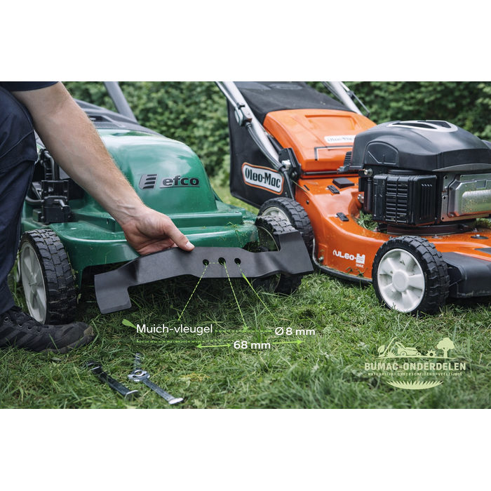 Mulch maaimes onderdeel 460 mm met 10 mm asgat voor Efco LR47 LR48 LRi 548 en Oleo-Mac G47 G48 grasmaaiers