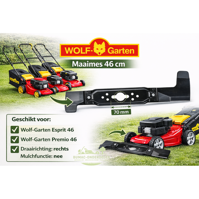Wolf-Garten Wolf-Garten maaimes onderdeel 453 mm voor Esprit 46 B, Esprit 46 BA, Esprit 46 TMA, Premio 46 E, Premio 46 EA, Premio 46 B, Premio 46 BA, Premio 46 BAi en Premio 46 TMA grasmaaiers