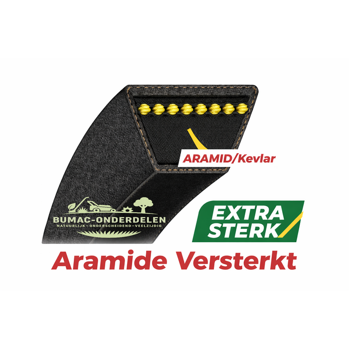 V-snaar maaiaandrijving 42 inch zitmaaier onderdeel John Deere LT155 LT160 LT166 LT170 LT180 Sabre Scotts 42 inch maaidek A-profiel 12,7 x 2502 mm aramide versterkt onderdeel