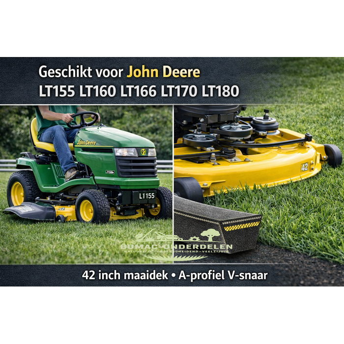 John Deere John Deere V-snaar maaiaandrijving 42 inch zitmaaier onderdeel LT155 LT160 LT166 LT170 LT180 Sabre Scotts 42 inch maaidek origineel onderdeel