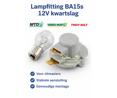 Lampfitting onderdeel BA15s 12V kwartslag zitmaaier