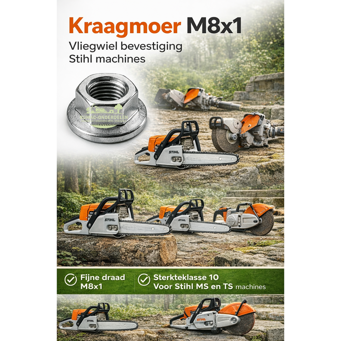 Stihl Kraagmoer M8x1 vliegwiel onderdeel voor Stihl MS181 MS230 MS231 MS241 MS250 MS251 MS261 MS270 MS271 MS280 MS290 MS291 kettingzaag