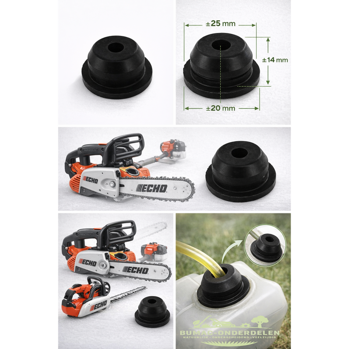 Doorvoerrubber brandstofleiding onderdeel ECHO CS-303T CS-305 CS-341 Shindaiwa 20mm 1-gats kettingzaag trimmer