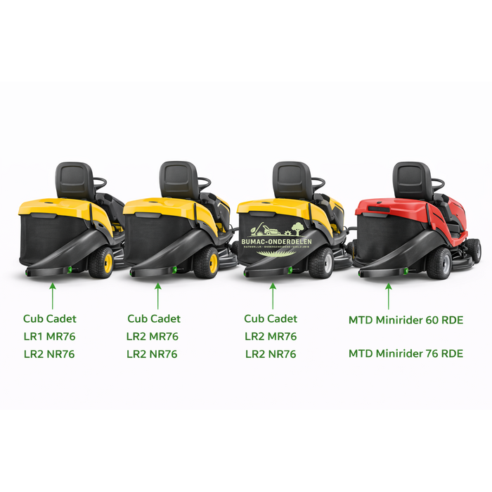 Uitworpkanaal voor Cub Cadet LR1 MR76, Cub Cadet LR1 NR76, Cub Cadet LR2 MR76, Cub Cadet LR2 NR76, MTD Minirider 60 RDE, MTD Minirider 76 RDE, MTD Smart Minirider 60, MTD Smart Minirider 76, Yard-Man Minirider 76, Bolens Minirider 76