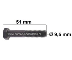 Mesbout 3/8-24x51 mm voor Grasmaaiers STIGA - CASTELGARDEN - MOUNTFIELD - ALPINA, Bouten voor Bevestigen van Maaimessen bij Loopmaaiers - Duwmaaiers - Gazonmaaiers - Benzinemaaiers - Cirkelmaaiers