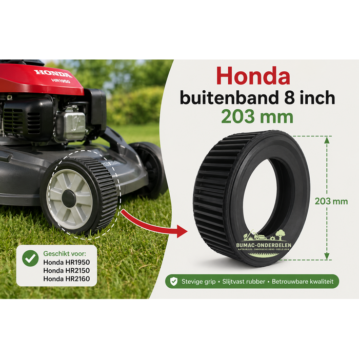 Honda Honda HR1950 HR2150 HR2160 buitenband 8x2.5 inch 203mm rupsprofiel grasmaaier onderdeel