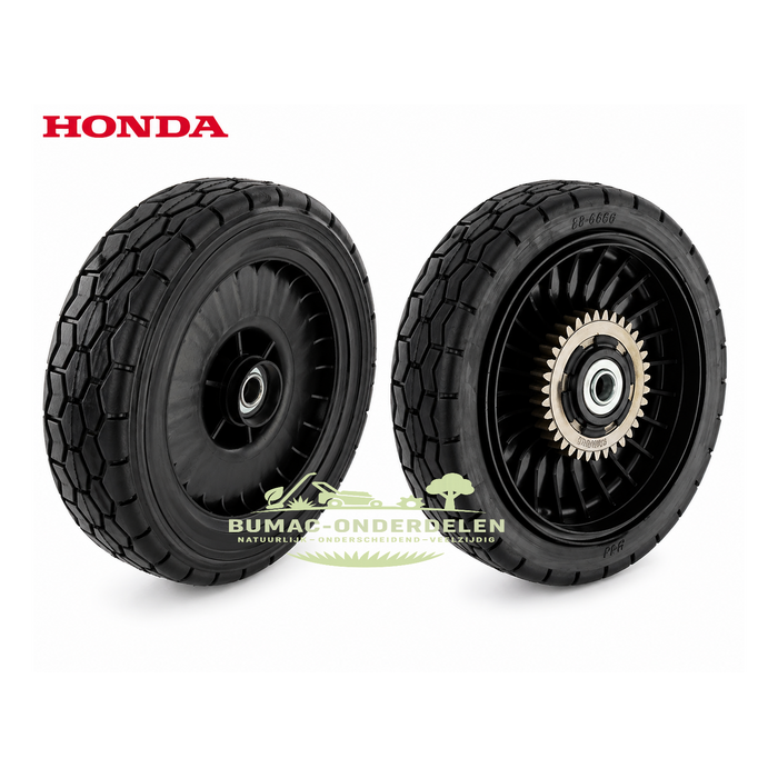 Achterwiel met tandwiel Honda HRD 535 HRD 536 HRD 536C HRB 535 HRB 536 HRB 536C HRH 536 onderdeel Ø200 mm aangedreven wiel grasmaaier