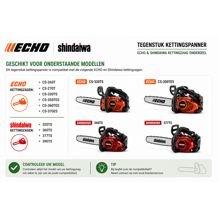 Echo Tegenstuk kettingspanner ECHO Shindaiwa kettingzaag onderdeel – ketting blijft los of niet strak te krijgen CS-260T CS-320TS CS-350TES CS-360TES CS-420ES CS-4400 CS-450 CS-590 CS-610 CS-620 CS-680 320TS 360TS
