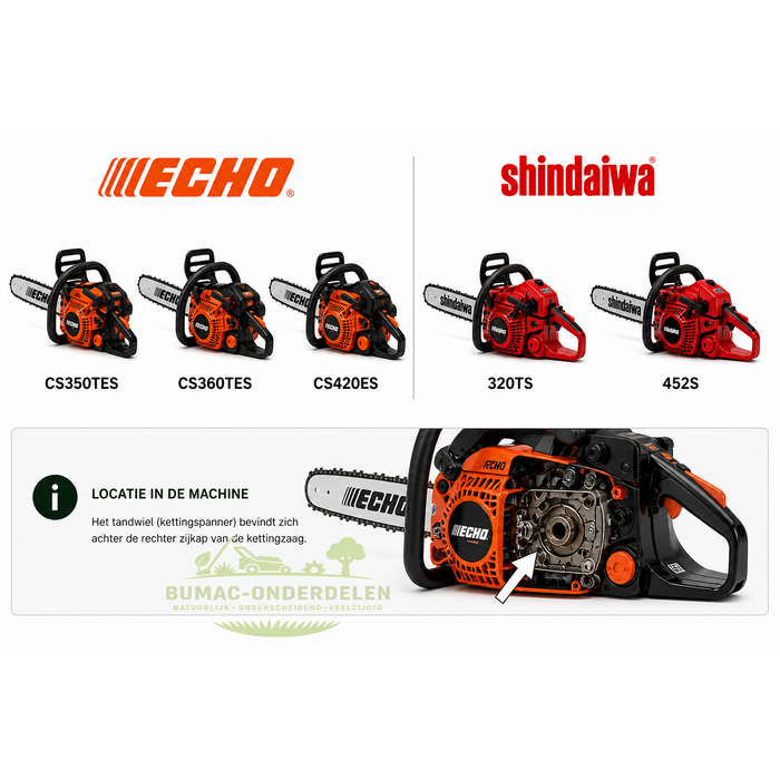 Echo Tandwiel kettingspanner zijspanner nok kettingspanner Echo Shindaiwa kettingzaag onderdeel CS350TES CS360TES CS420ES CS450 CS500 CS610 CS680 320TS 452S