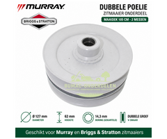 Dubbele poelie Murray zitmaaier onderdeel 105 cm 2 messen