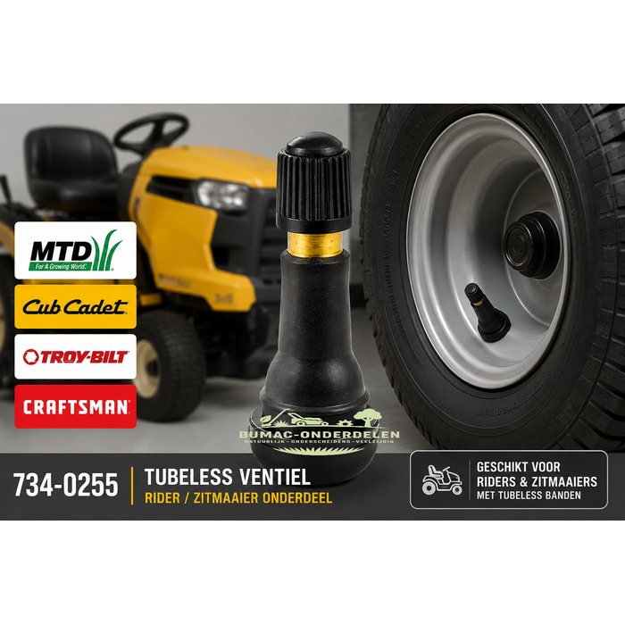MTD tubeless ventiel onderdeel voor Smart RE 130 H Smart RE 130 HM Cub Cadet Troy-Bilt Craftsman en riders