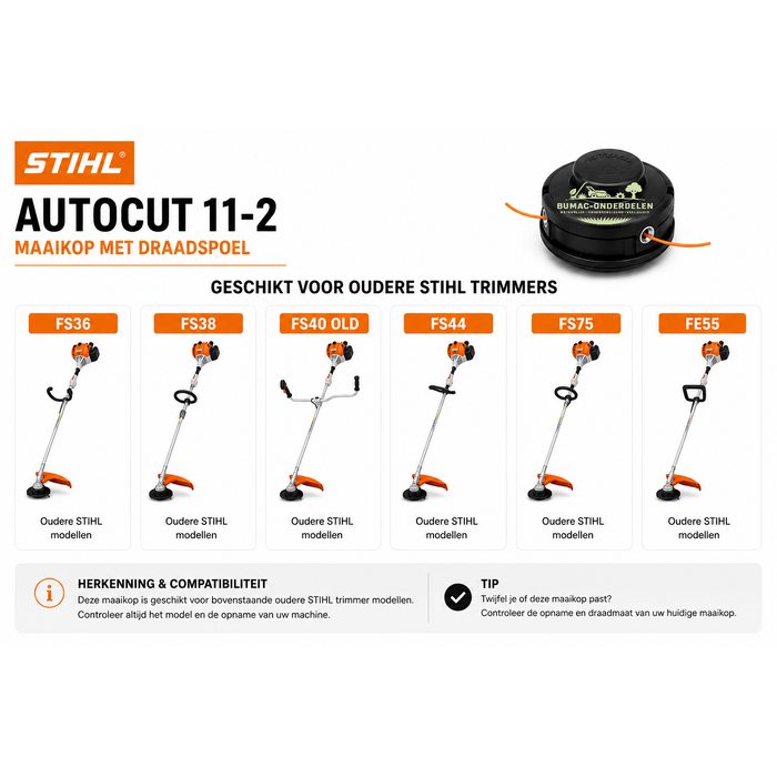 STIHL AutoCut 11-2 maaikop met draadspoel onderdeel voor STIHL FS36 FS38 FS40 FS44 FS45 FS46 FS50 FS72 FS74 FS75 FE55 draadkop trimmerkop