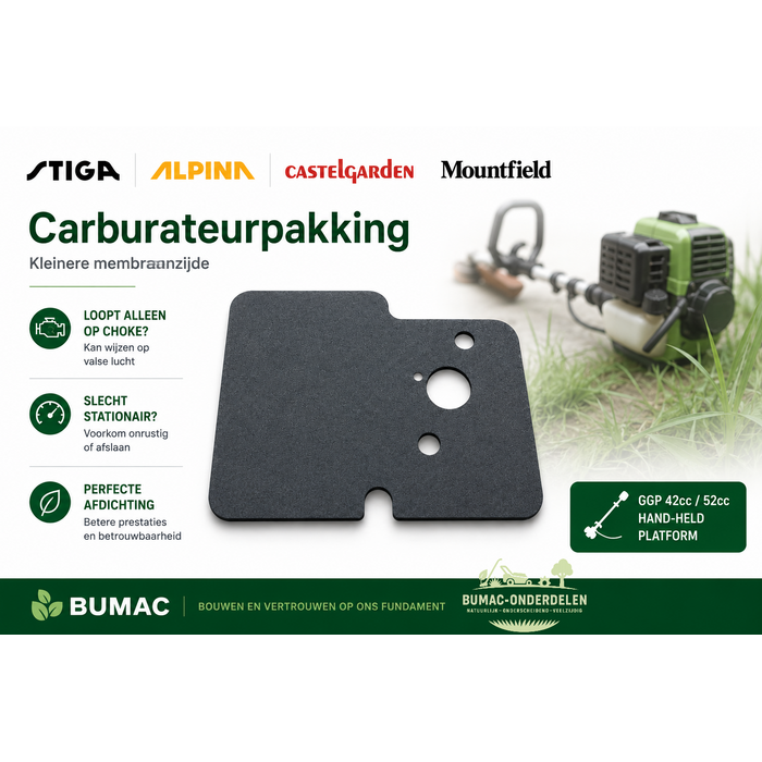 Stiga Alpina Castelgarden Mountfield carburateurpakking SBC232D SBC252 SBP375 GGP hand-held onderdeel
