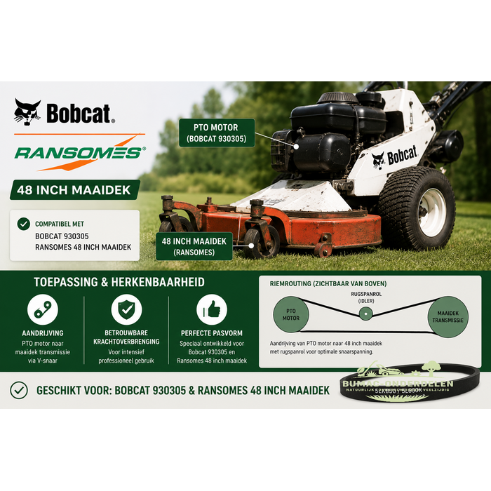 V-snaar 5LK850 85 inch voor Bobcat Ransomes 48 inch hydro walk-behind maaidek PTO aandrijving