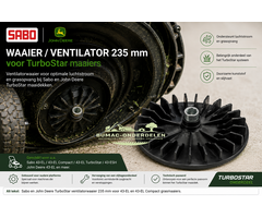 Sabo en John Deere waaier onderdeel 235 mm voor TurboStar grasmaaiers