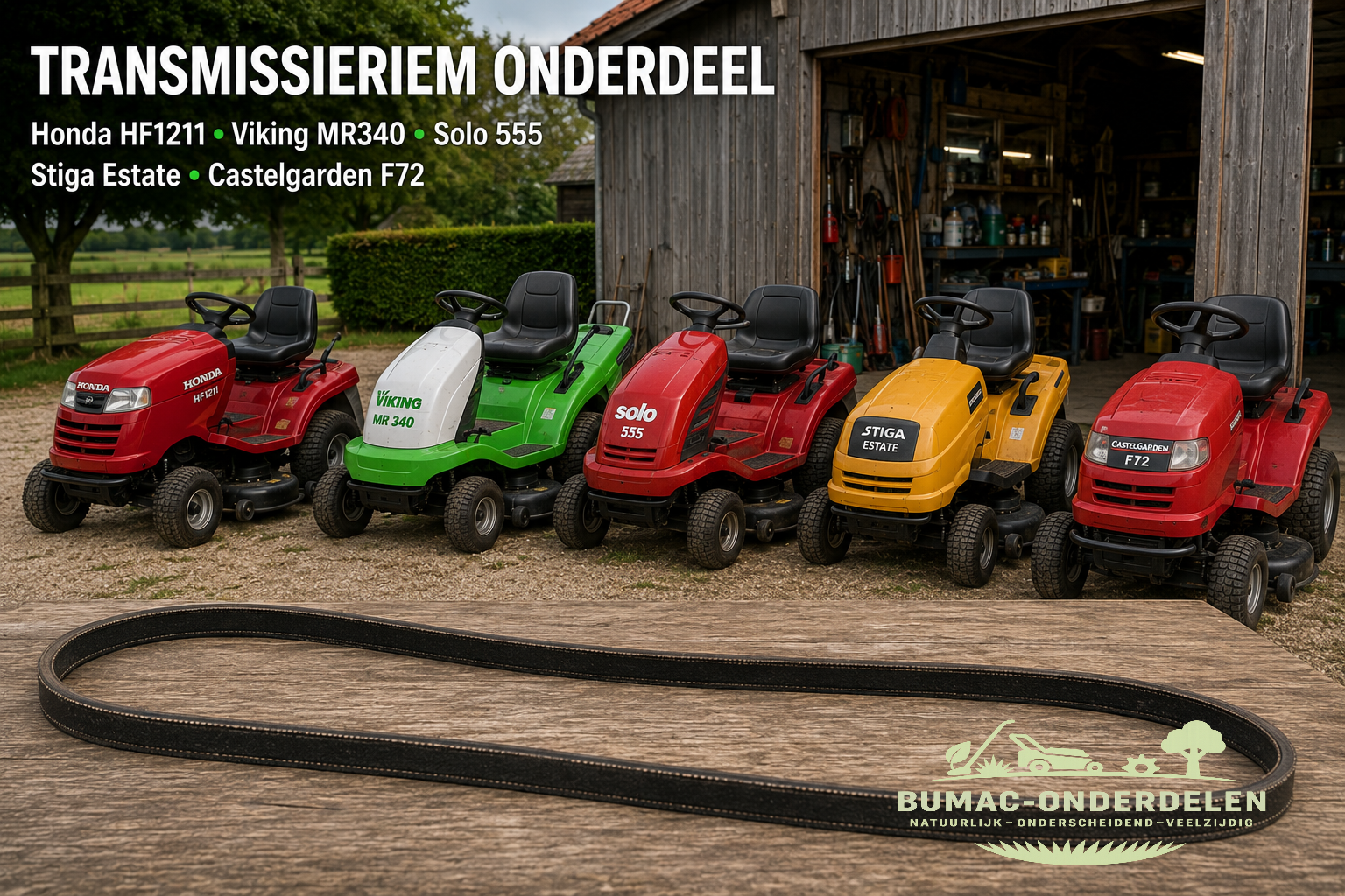 Maaidekriem onderdeel voor Honda HF1211 K1 K2, Viking MR340 MR345 MR380 MR385, Stiga Estate Garden Combi, Castelgarden F72, John Deere CR125, Iseki FL105 FL2125 en 72 cm GGP rider maaidekplatformen