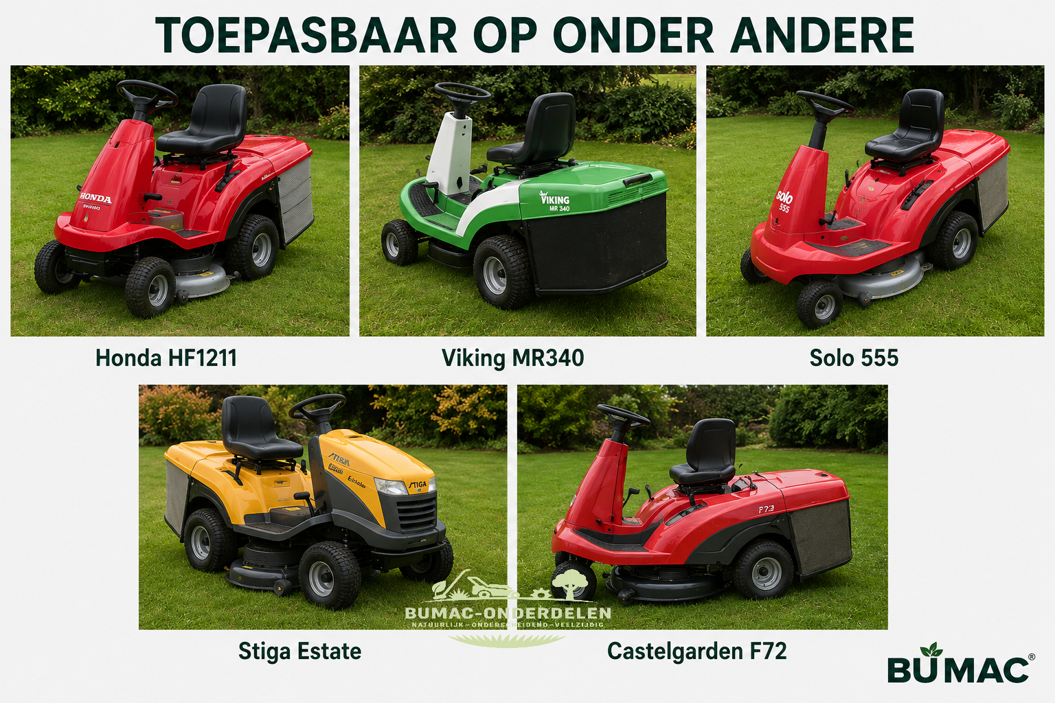 Maaidekriem onderdeel voor Honda HF1211 K1 K2, Viking MR340 MR345 MR380 MR385, Stiga Estate Garden Combi, Castelgarden F72, John Deere CR125, Iseki FL105 FL2125 en 72 cm GGP rider maaidekplatformen