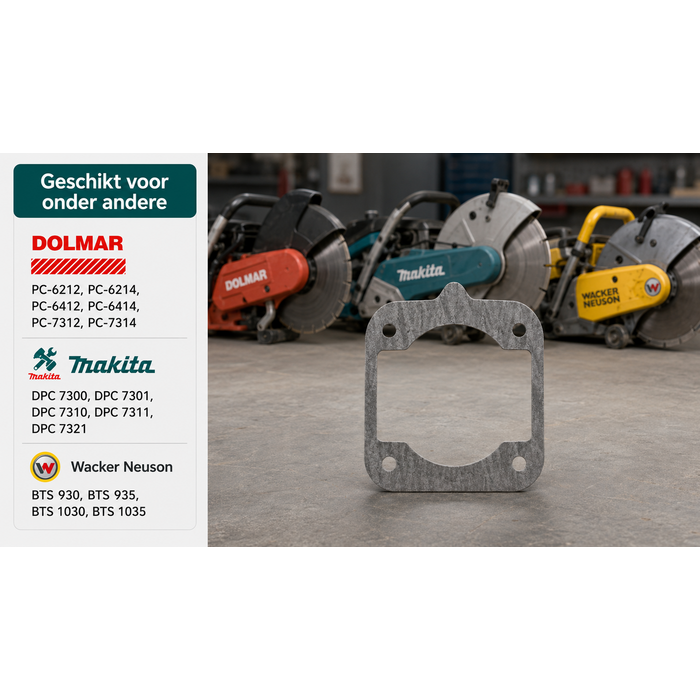 Cilindervoetpakking onderdeel dunnere uitvoering voor Dolmar PC, Makita DPC en Wacker BTS machines