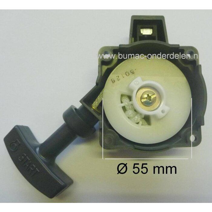 Starter voor Kawasaki Motor TH023D, TH026D, TH 26A, KBL23A, KBL26A, KGT26AC, KTR26AC op Trilspaan, Trilplaat, Bosmaaier