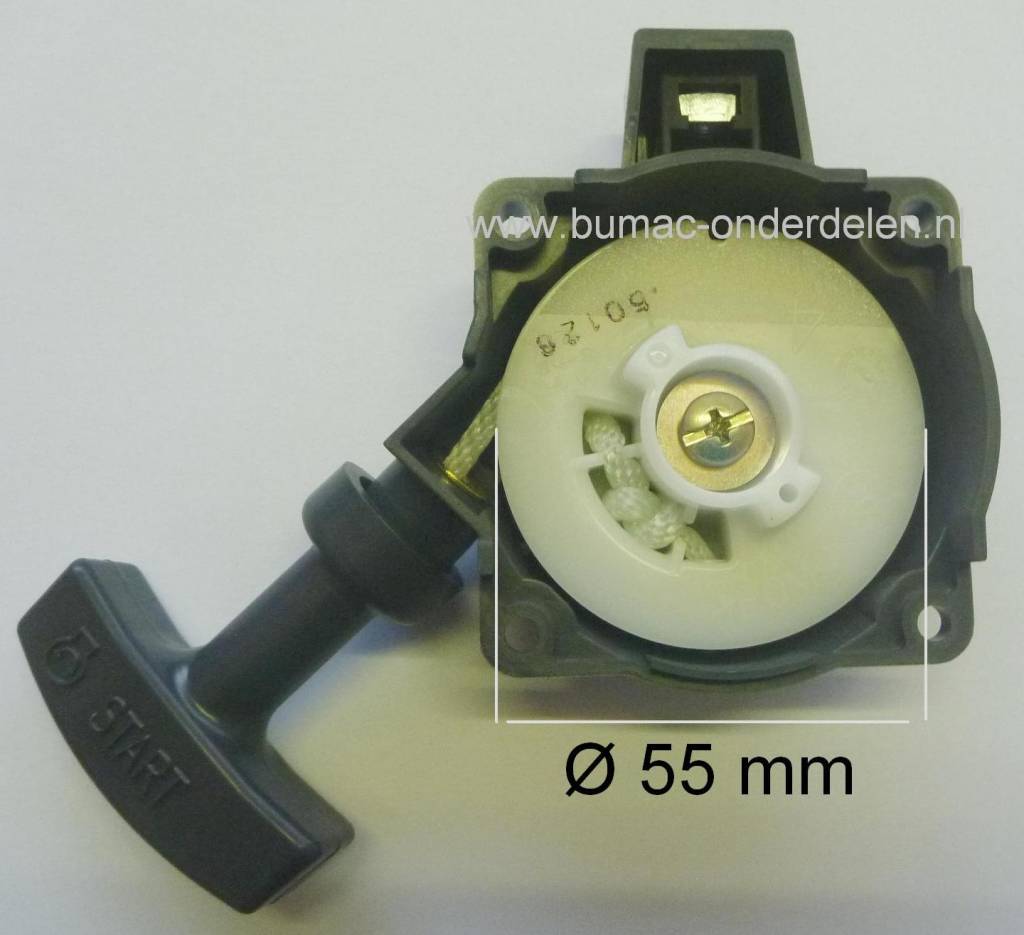 Starter voor Kawasaki Motor TH023D, TH026D, TH 26A, KBL23A, KBL26A, KGT26AC, KTR26AC op Trilspaan, Trilplaat, Bosmaaier