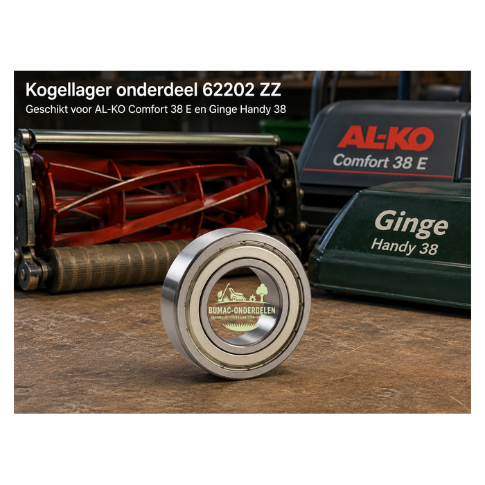 Kogellager en groefkogellager onderdeel 62202 ZZ voor AL-KO Comfort 38 E en Ginge Handy 38 15 x 35 x 14 mm