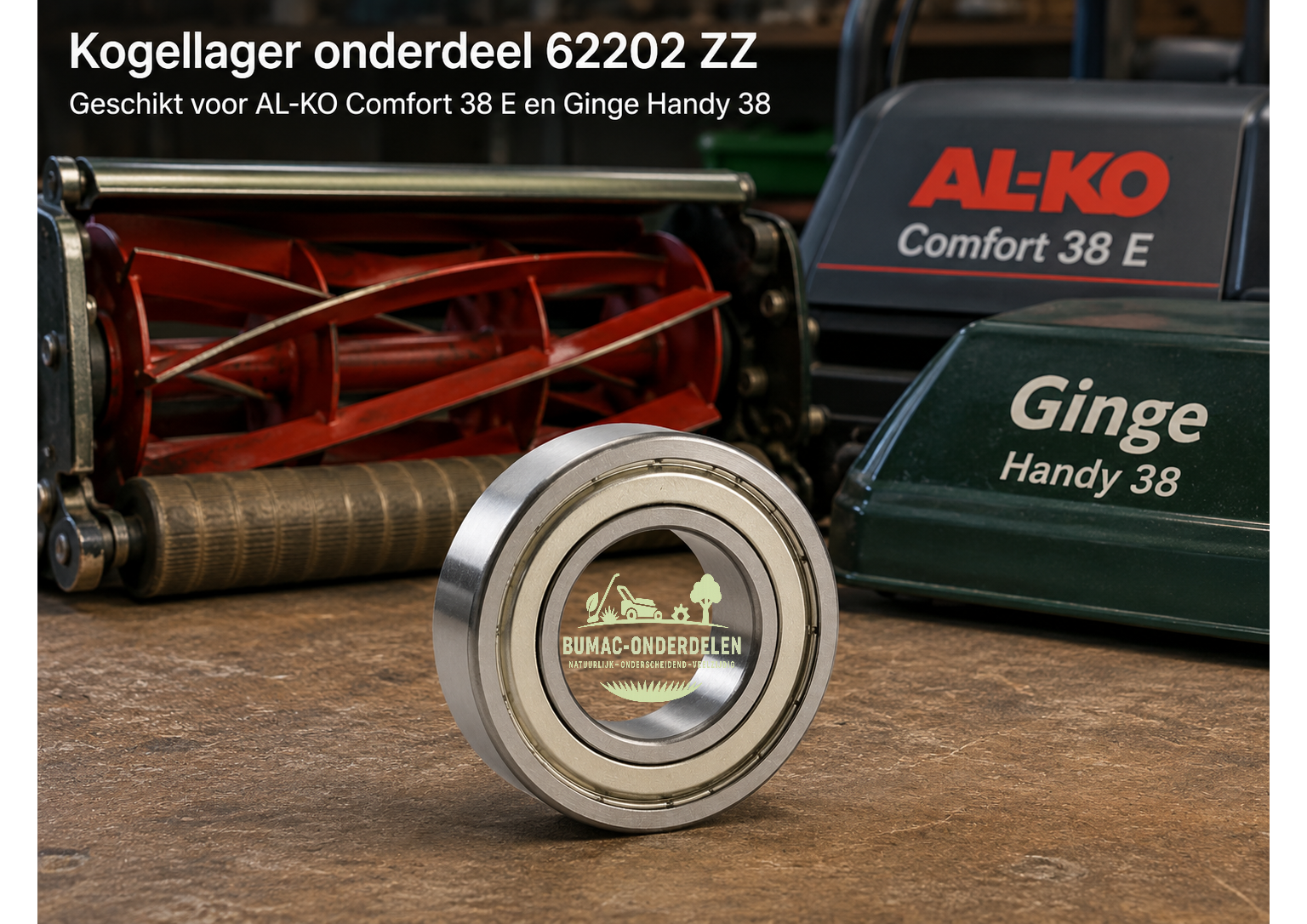 Kogellager en groefkogellager onderdeel 62202 ZZ voor AL-KO Comfort 38 E en Ginge Handy 38 15 x 35 x 14 mm
