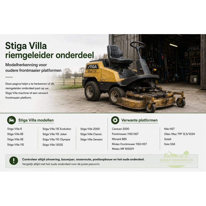 Stiga Villa riemgeleider onderdeel voor PTO snaarloop bij oudere frontmaaier platformen