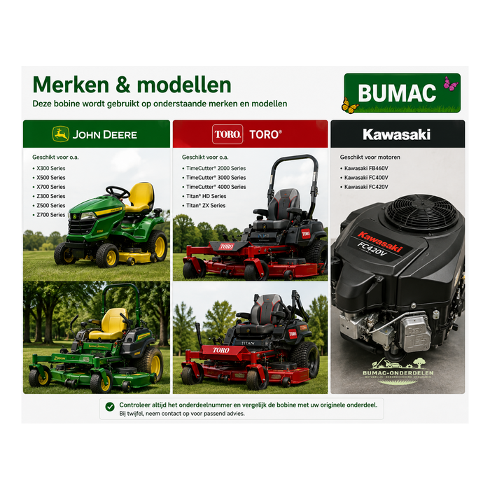 Ontstekingsspoel onderdeel Kawasaki FB460V FC400V FC420V John Deere 108 F525 Toro 30106