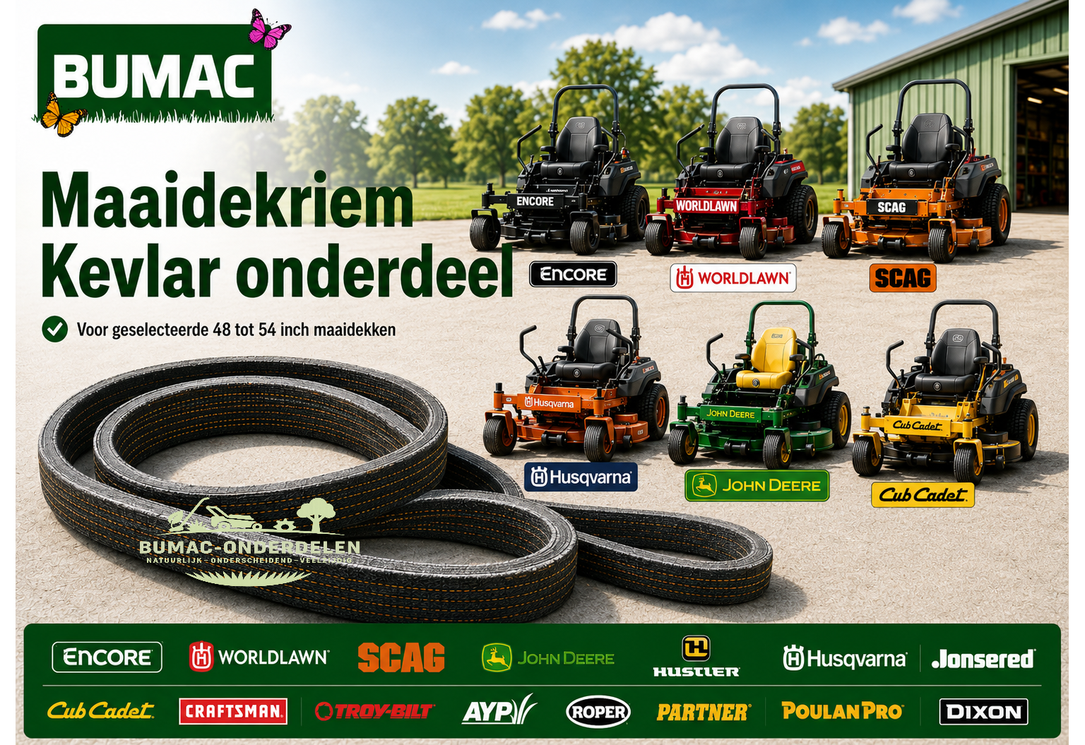 Maaidekriem onderdeel voor Encore Arrow 50XP, Scag Freedom Z, Husqvarna MZ52 en Cub Cadet RZT 54