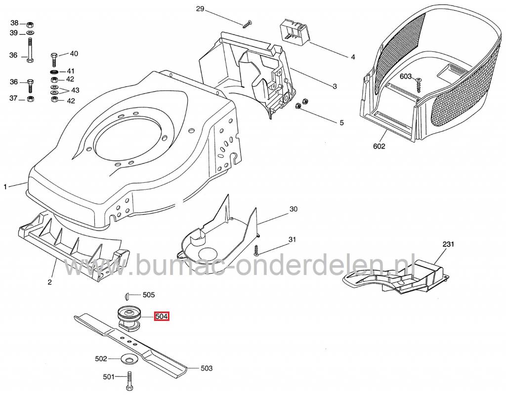 Meshouder voor STIGA - CASTELGARDEN - ALPINA - MOUNTFIELD Grasmaaiers - Benzinemaaiers - Loopmaaiers, Houders voor Maaimessen