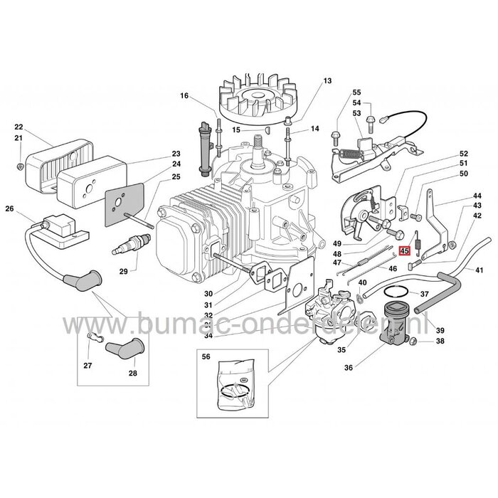 Chokeveer GGP Motoren SV200 en R200 op STIGA - CASTELGARDEN - ALPINA - MOUNTFIELD Grasmaaiers - Duwmaaier - Cirkelmaaier - Loopmaaier, Veren voor Choke Bediening