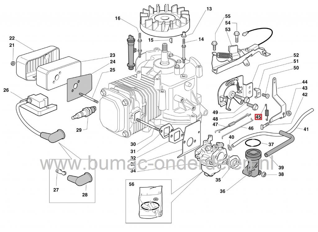 Chokeveer GGP Motoren SV200 en R200 op STIGA - CASTELGARDEN - ALPINA - MOUNTFIELD Grasmaaiers - Duwmaaier - Cirkelmaaier - Loopmaaier, Veren voor Choke Bediening